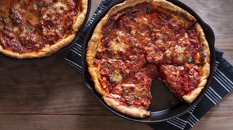 Deep dish pizza