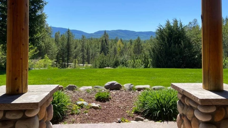 the view from the Great Bear Inn, a bed and breakfast near Glacier National Park in Montana