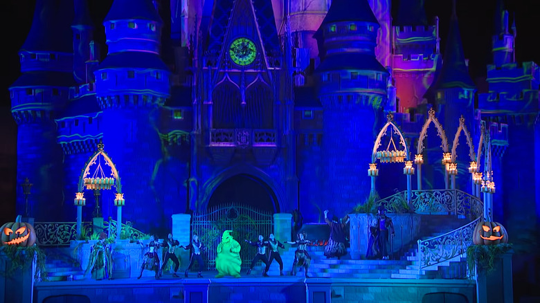 Oogie Boogie dancing at Cinderella Castle