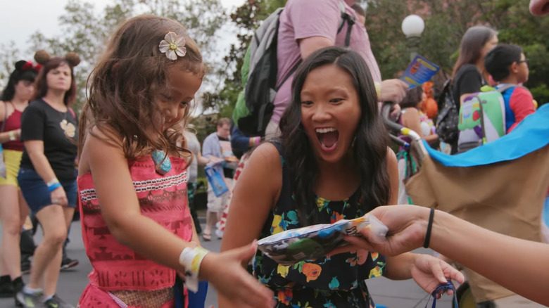 Girl trick-or-treating at Mickey's Not-So-Scary Halloween Party