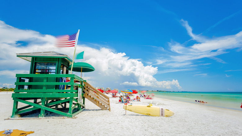 Lifegaurd tower on the Florida coast
