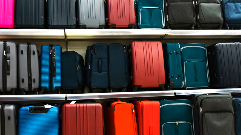 rows of luggage being stored