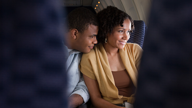 Passengers enjoying flight