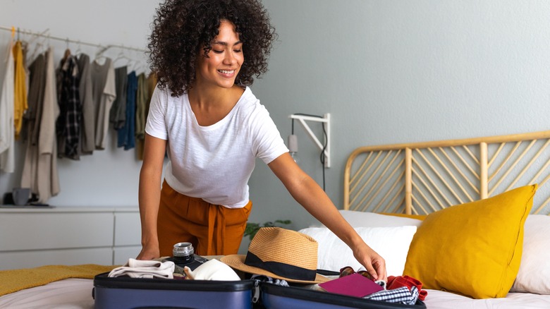 A woman packing