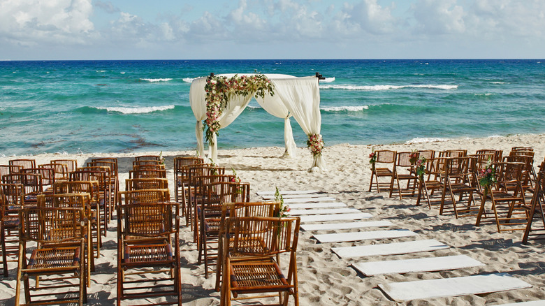 wedding ceremony on sandy beach