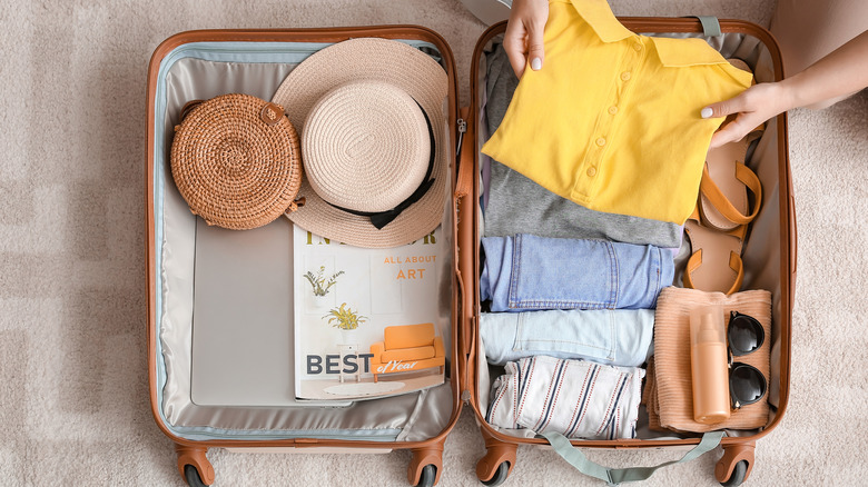 Packing a suitcase carefully