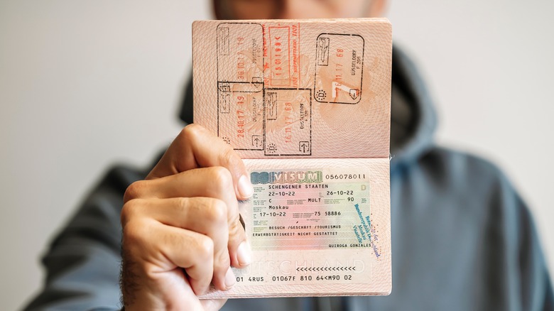 A man holding a passport