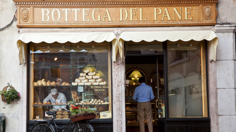 A bakery shop-front in Italy.