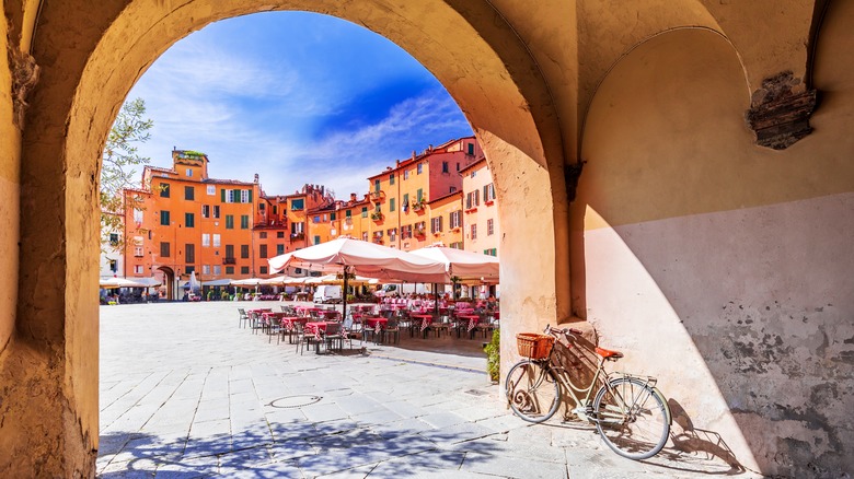 piazza entrance in lucca italy