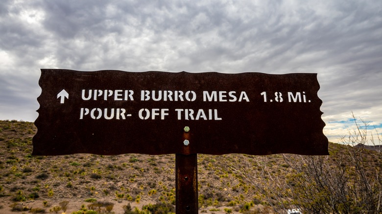 Upper Burro Mesa Trailhead Sign In Big Bend National Park
