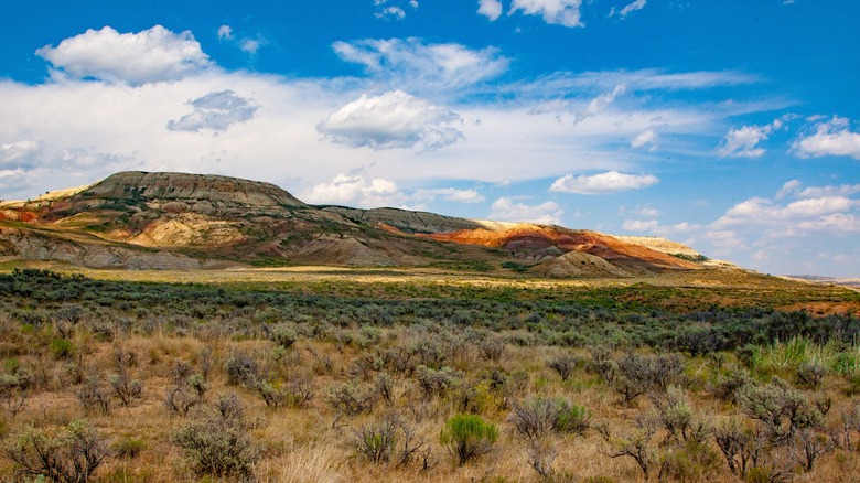 Fossil Butte rises out of the scrubland in Wyoming