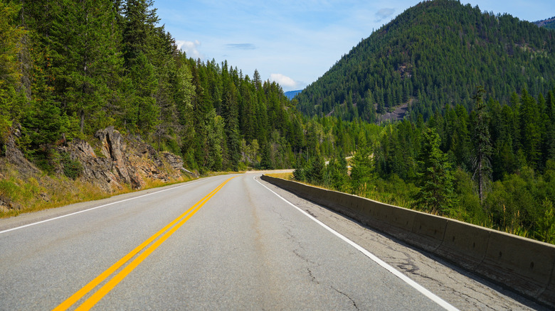 Crowsnest Highway near Cranbrook in British Columbia, Canada