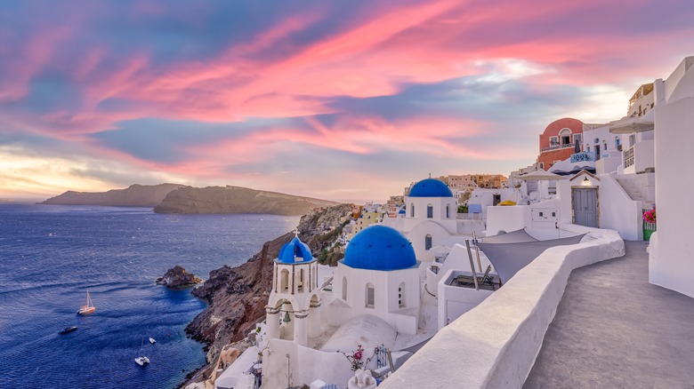 View of Oia at sunset