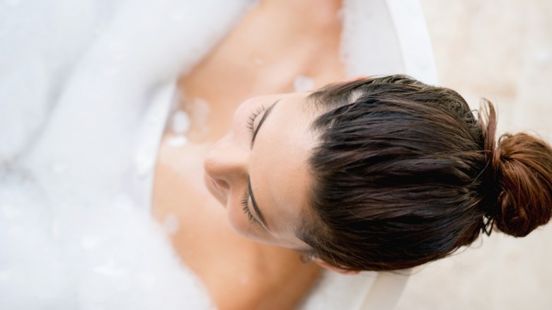 soothing bath in hotel
