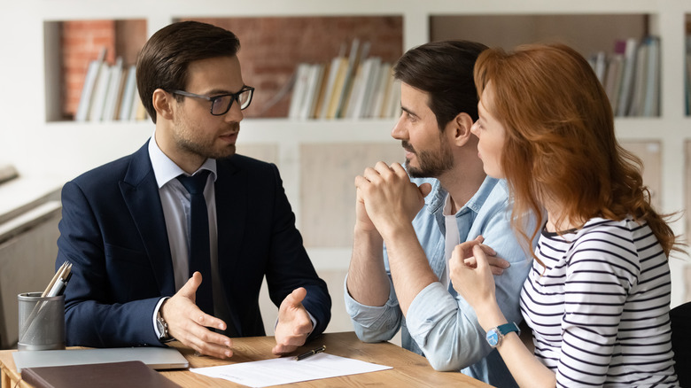 person advising clients