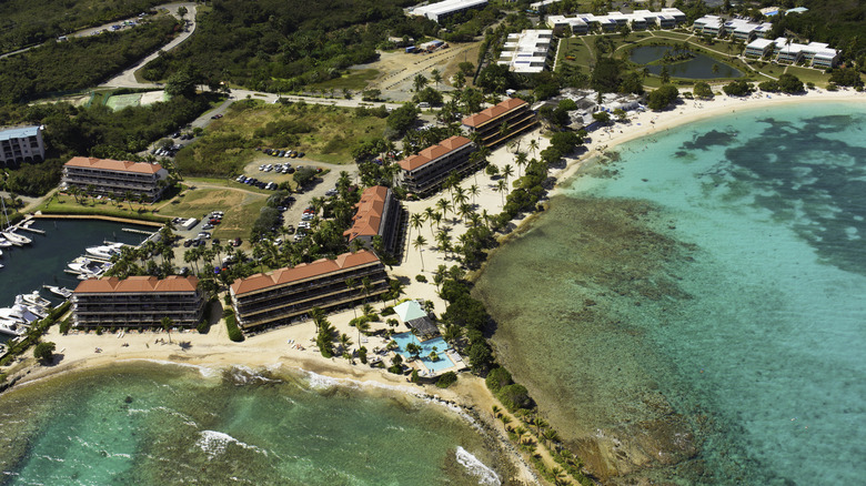 An aerial view of a resort in Saint Thomas.