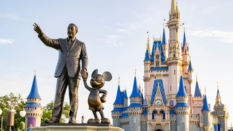 Statue of Walt Disney and Mickey
