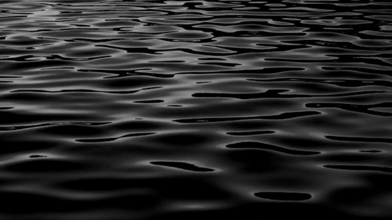 Water ripples in the nighttime