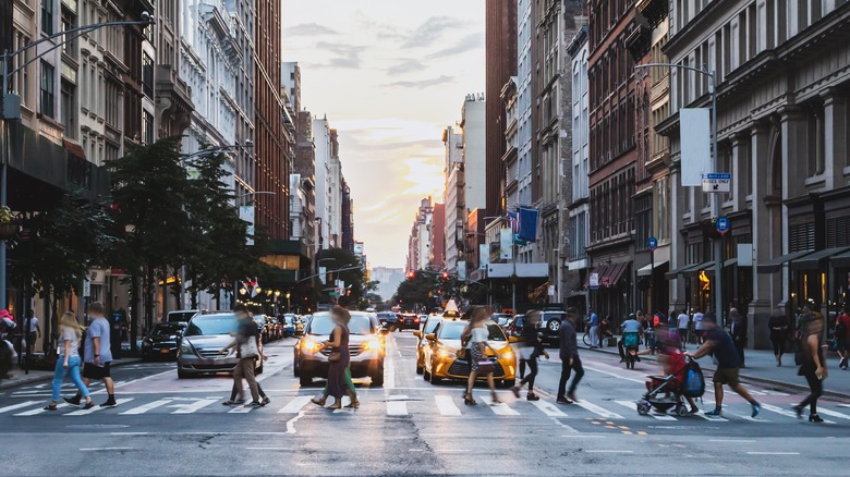 A busy New York City street 