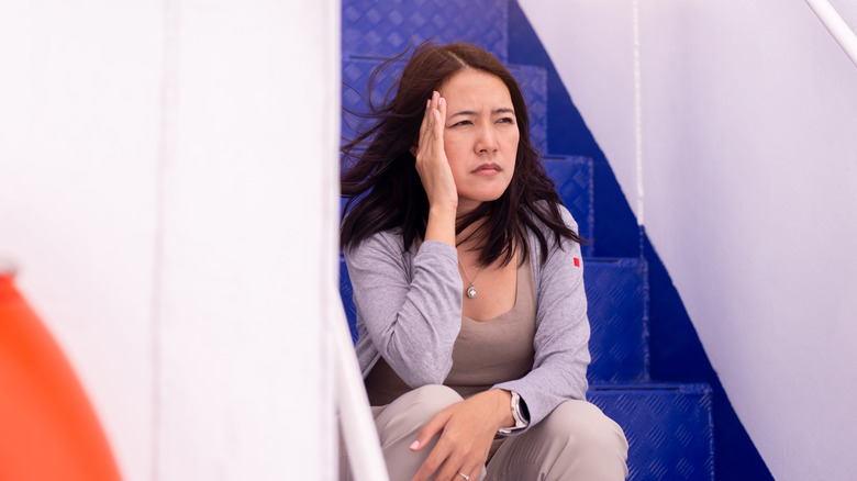 woman looking worried