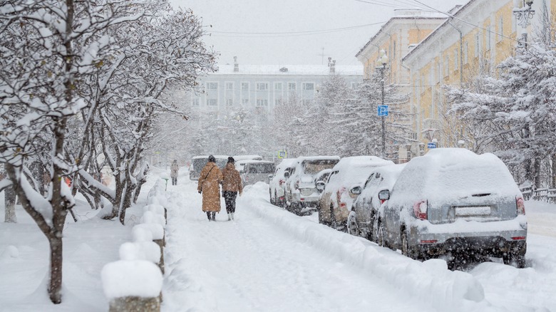 Street covered in snow