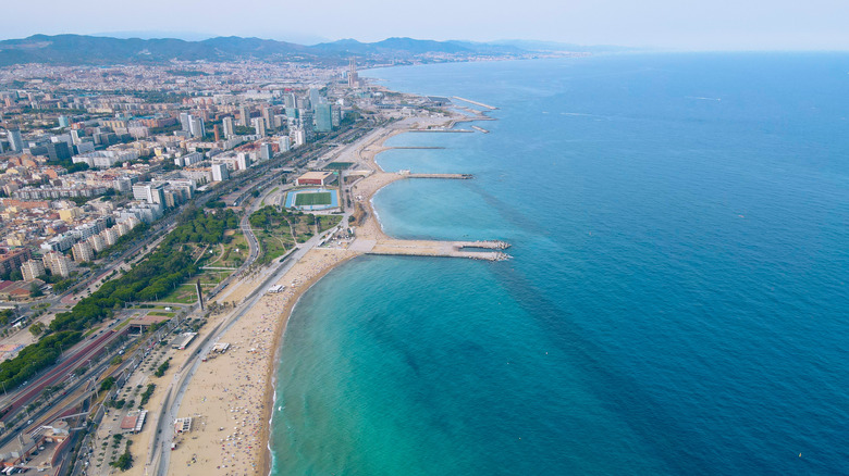 Aerial view of Barceloneta