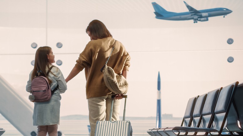 family in airport