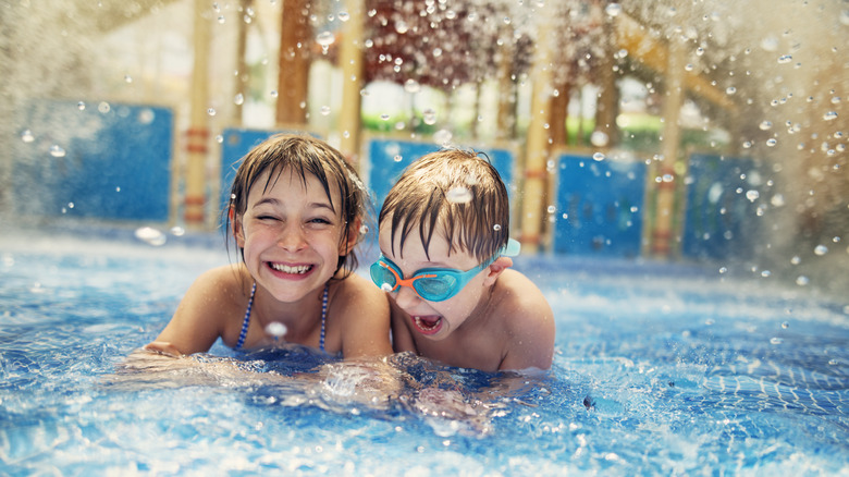 kids in pool at resort
