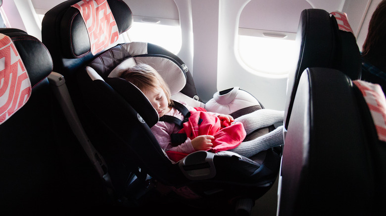 Baby sleeping during flight