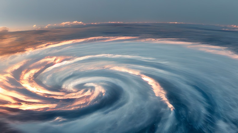 hurricane over the ocean