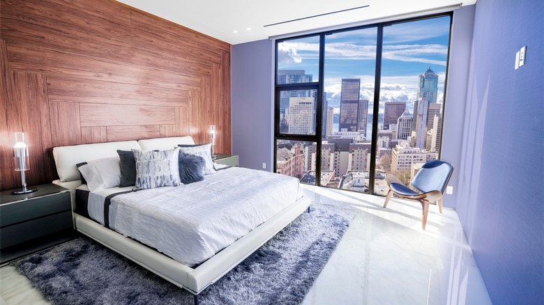 hotel room with city view