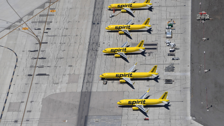 parked Spirit planes