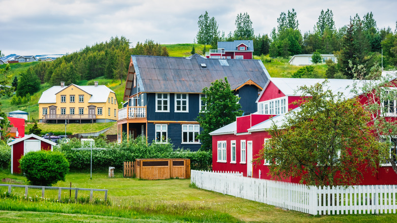 Quaint northern European brightly-painted houses