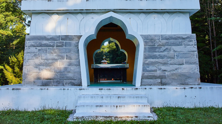 Monument at Tibetan Mongolian Buddhist Cultural Center