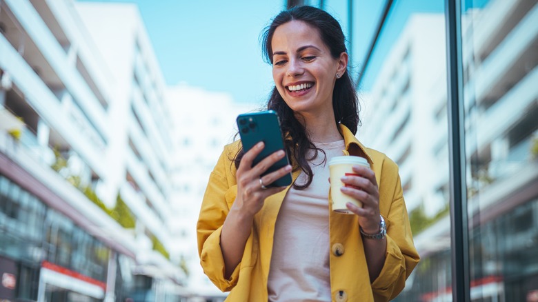 Woman using her phone