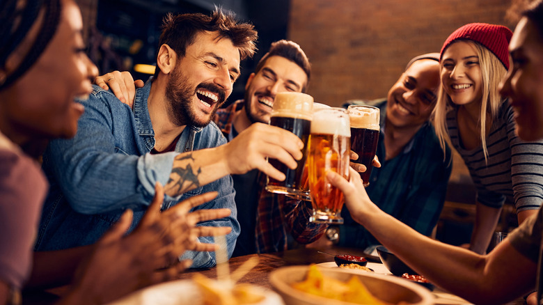 group of friends drinking together