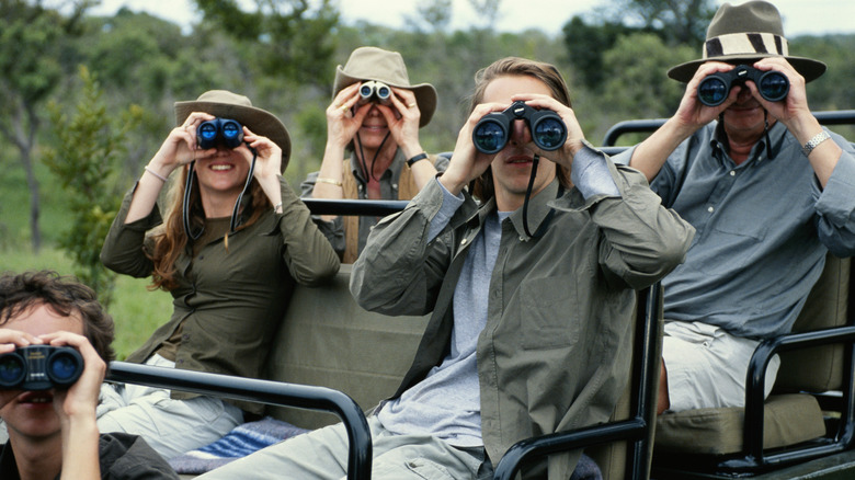 group of people on safari