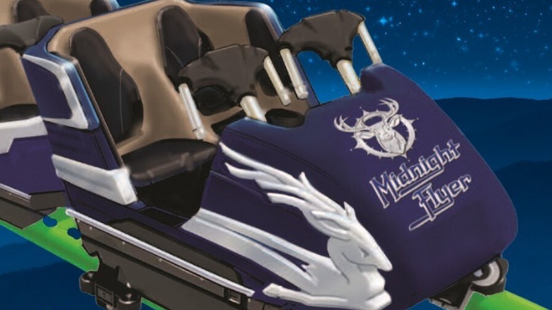 Midnight Flyer roller coaster at Santa's Village concept art