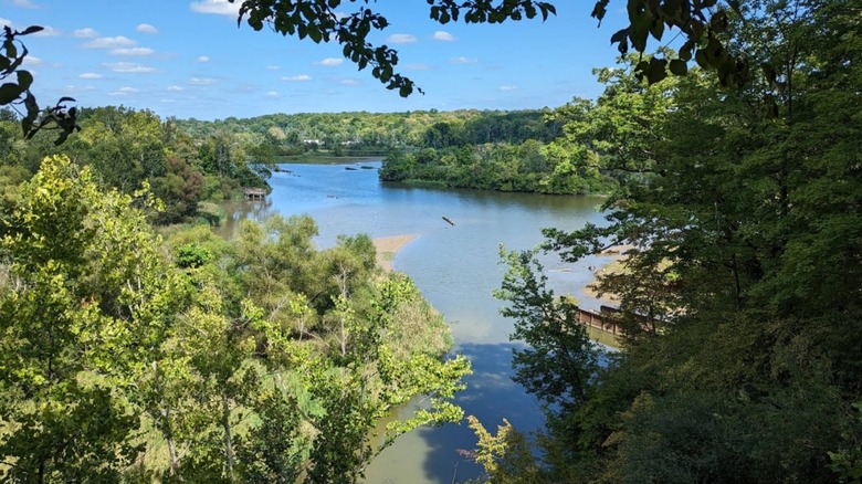 looking over eagle creek reservoir in indianapolis