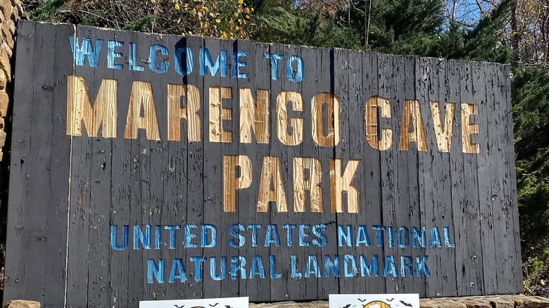 Welcome to Marengo Cave sign
