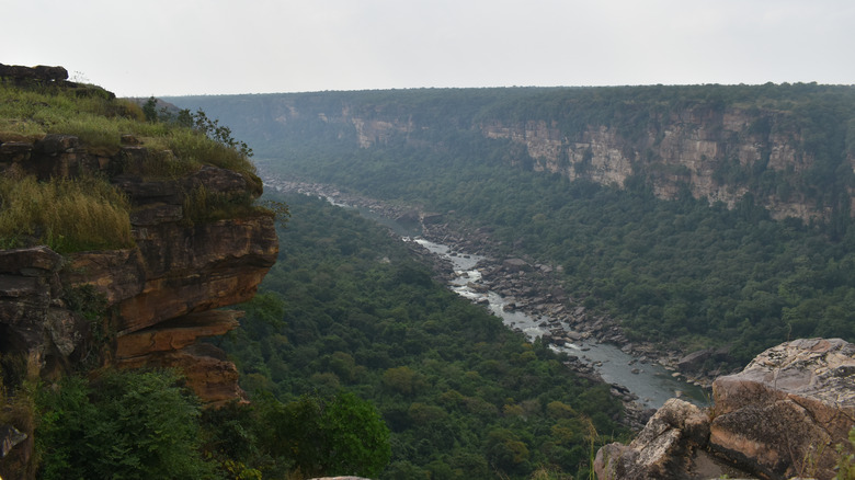 Deep river gorge in Vindhya range