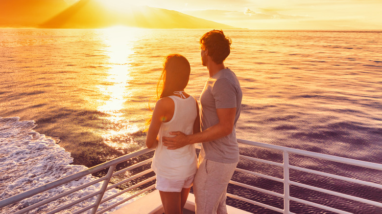 couple on a cruise ship