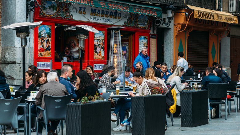 Outdoor terrace at Madrid bar