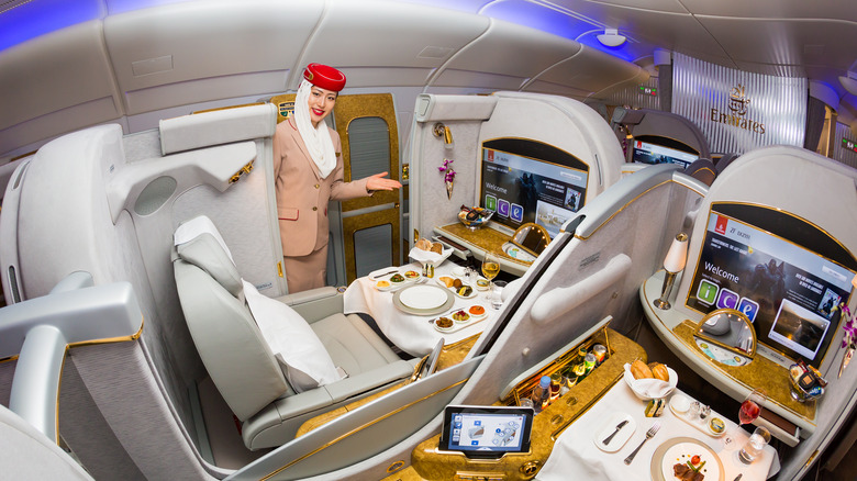 Large first class seat on Emirates