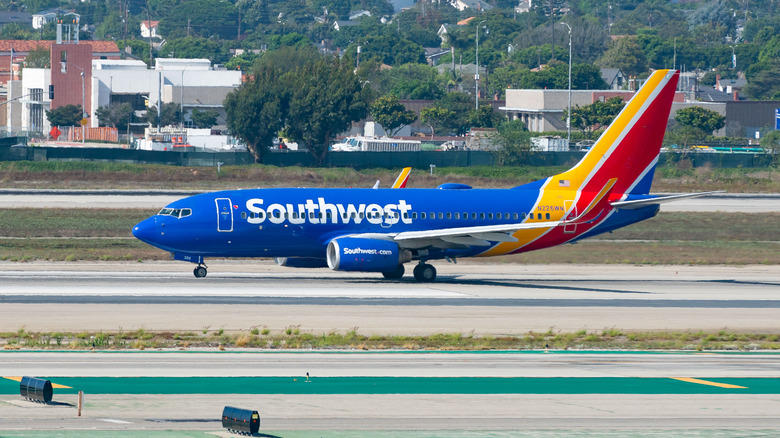 Southwest plane on the runway