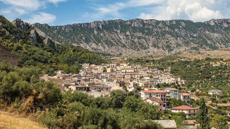 View of the village of Civita, District of Cosenza, the Pollino National Park