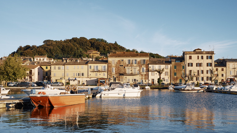 Houses and boats by the water