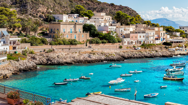 Levanzo's small village in the Egadi Islands of Italy