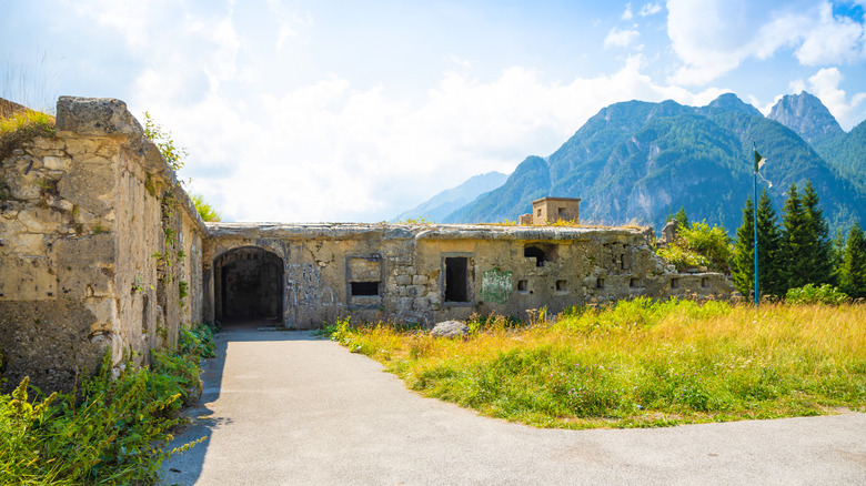 Artillery battery of Sella Predil at Lago del Predil in the Julian Alps of Friuli-Venezia Giulia, Italy