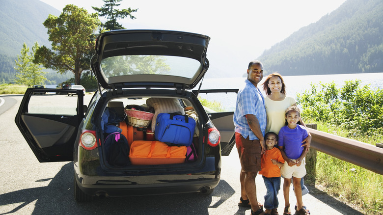 A family on a road trip 